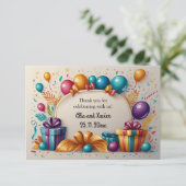 Editable Balloons und Present Notecard Einladung (Stehend Vorderseite)