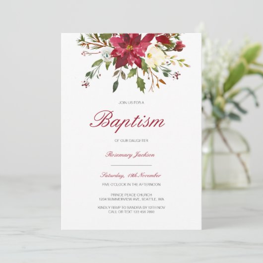 Editable Baptism Invitation, Custom Baptism Invita Einladung (Stehend Vorderseite)