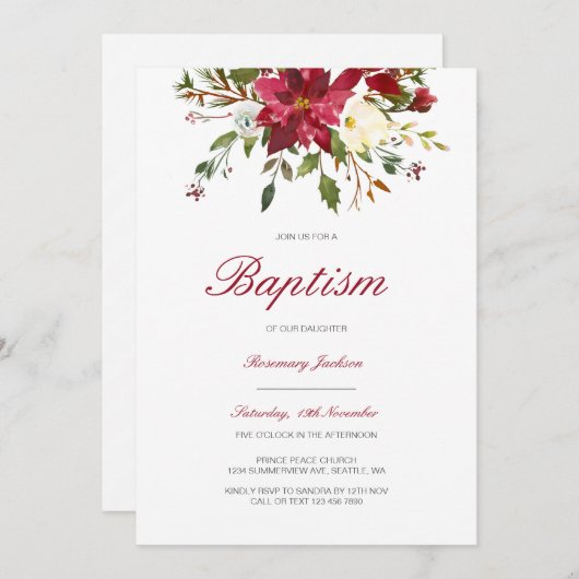 Editable Baptism Invitation, Custom Baptism Invita Einladung (Vorne/Hinten)