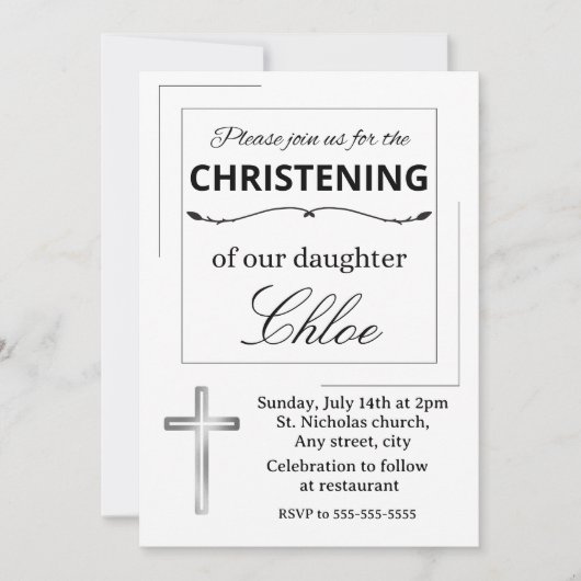 Editable baptism invitation einladung (Vorderseite)