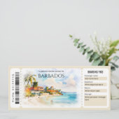 Editable Barbados Flugzeug Boarding Ticket Einladung (Stehend Vorderseite)