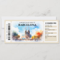 Editable Barcelona Spanien Flugzeug Boarding Pass