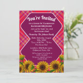 Editable Barnyard GRILLEN Cookout Invite Gingham R Einladung (Stehend Vorderseite)