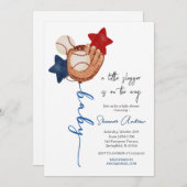 Editable Baseball Baby Dusche Little Rookie Einladung (Vorne/Hinten)