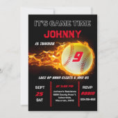 Editable Baseball Birthday Einladung (Vorderseite)