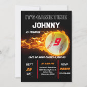 Editable Baseball Birthday Einladung (Vorderseite)