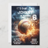 Editable Baseball Birthday Einladung (Vorderseite)