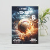 Editable Baseball Birthday Einladung (Stehend Vorderseite)