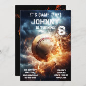 Editable Baseball Birthday Einladung (Vorne/Hinten)