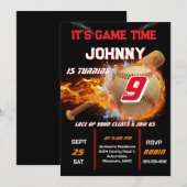 Editable Baseball Birthday Invitation Einladung (Vorne/Hinten)