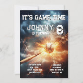 Editable Baseball Birthday Invitation Einladung (Vorderseite)