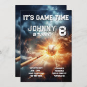 Editable Baseball Birthday Invitation Einladung (Vorne/Hinten)