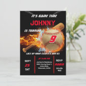 Editable Baseball Birthday Invitation Einladung (Stehend Vorderseite)
