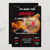 Editable Baseball Birthday Invitation Einladung (Vorne/Hinten)