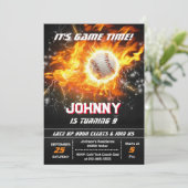 Editable Baseball Birthday Party Invitation Einladung (Stehend Vorderseite)