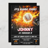 Editable Baseball Birthday Party Invitation Einladung (Vorne/Hinten)