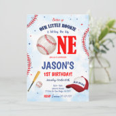 Editable Baseball-Einladung Einladung (Stehend Vorderseite)