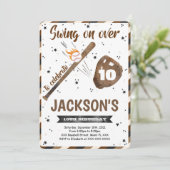 Editable Baseball-Einladung Einladung (Stehend Vorderseite)