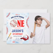 Editable Baseball Foto Einladung (Vorderseite)