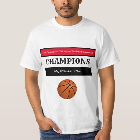 Editable Basketball Champions T-Shirt (Vorderseite)