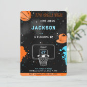 Editable Basketball Einladung zum Geburtstag (Stehend Vorderseite)