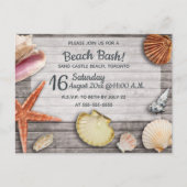 Editable Beach Bash Muscheln Party Einladung (Vorderseite)