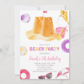 Editable Beach Birthday Einladung (Vorderseite)