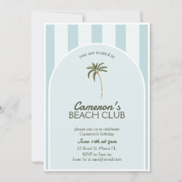 Editable Beach Club Cabana Einladung Geburtstag