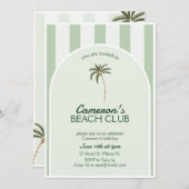 Editable Beach Club Cabana Einladung Geburtstag (Vorne/Hinten)