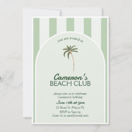 Editable Beach Club Cabana Einladung Geburtstag