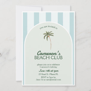 Editable Beach Club Cabana Einladung Geburtstag