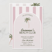 Editable Beach Club Cabana Einladung Geburtstag (Vorne/Hinten)