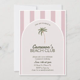 Editable Beach Club Cabana Einladung Geburtstag