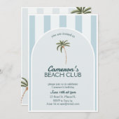 Editable Beach Club Cabana Einladung Geburtstag (Vorne/Hinten)