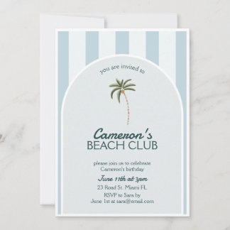 Editable Beach Club Cabana Einladung Geburtstag