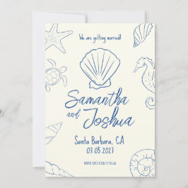 Editable Beach Wedding Save the Date Card Einladung