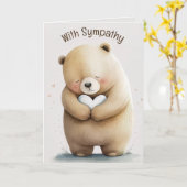 Editable Bear With Heart Sympathy Karte (Gelbe Blume)