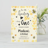 Editable Bee Birthday Einladung (Stehend Vorderseite)