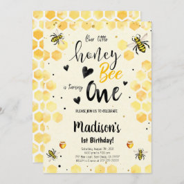 Editable Bee Birthday Einladung