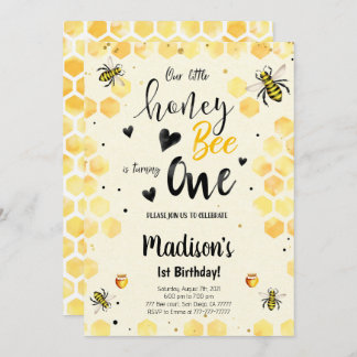 Editable Bee Birthday Einladung