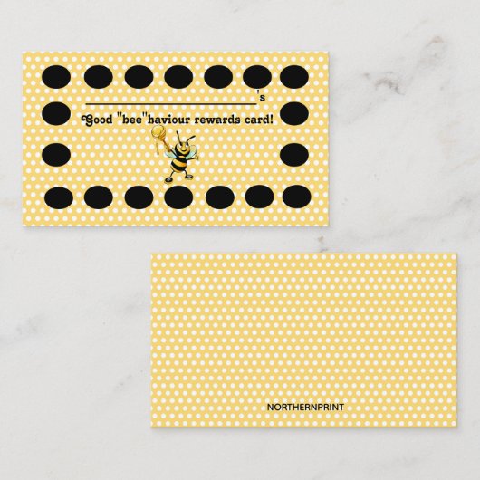 Editable Bee Haviour Rewards Card Treuekarte (Vorne/Hinten)