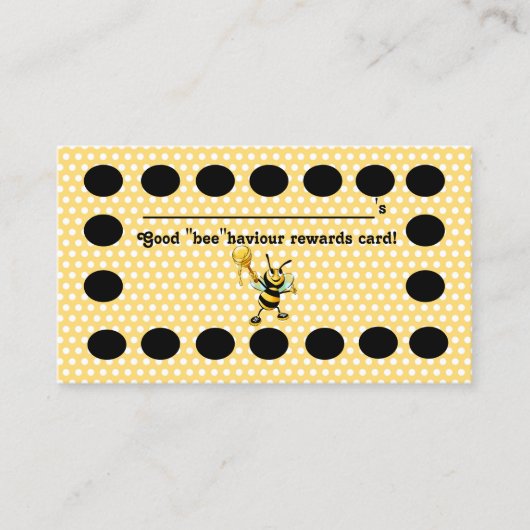 Editable Bee Haviour Rewards Card Treuekarte (Vorderseite)