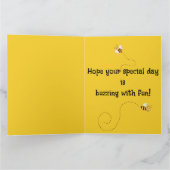 Editable Bees and a Beehive Greeting Karte (Innenseite)