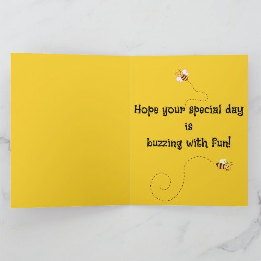 Editable Bees and a Beehive Greeting Karte (Innenseite)