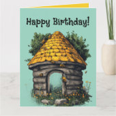 Editable Bees and a Beehive Greeting Karte (Vorderseite)