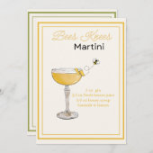 Editable Bees Knees Martini Recicard Menükarte (Vorne/Hinten)