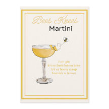 Editable Bees Knees Martini Recicard