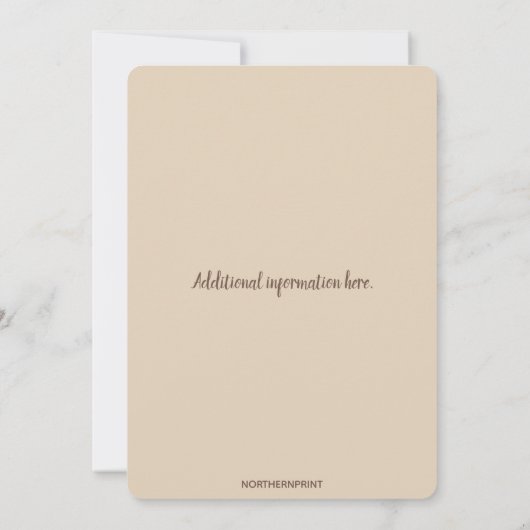 Editable Beige Angels Stars Feier des Lebens Einladung (Rückseite)