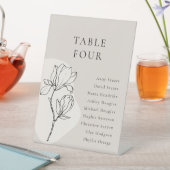 EDITABLE Beige Boho Floral Tischnummer Sockelschild (In Situ)