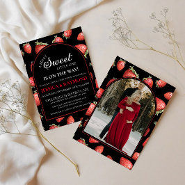 Editable Berry Sweet Baby Dusche Einladung